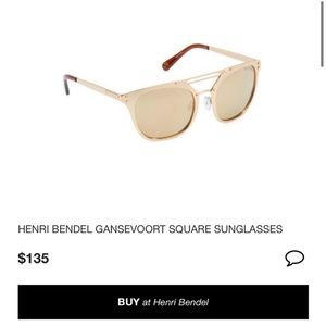Henri Bendel Gansevoort Square Street Gold Sunglasses